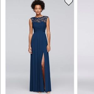 David’s Bridal 22 Bridesmaids Dress Marine Blue